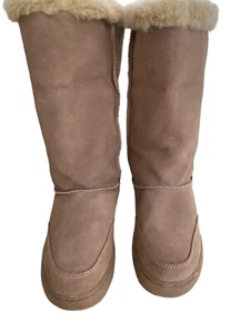 Rampage ASHLEE Boots Women’s Size 7 Beige Leather Faux Fur - Picture 1 of 17