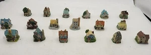 Mini Porcelain Village Buildings Houses Set of 18 SOME HAVE CHIPS See PICTURES - Picture 1 of 17