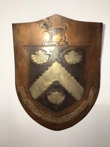 VTG Unique Copper Etching Loyal Dog SEMPER IDEM Shield by Henry W. Longfellow - Picture 1 of 16