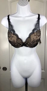 Nagelneuer schwarzer Push-up-BH mit Spitze von Chantelle. Größe 32 DD. - Bild 1 von 12