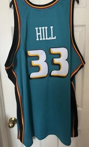 Mitchell & Ness 4XL-TALL Grant Hill Swingman Detroit Pistons 1998-99 Teal Jersey - Picture 1 of 11