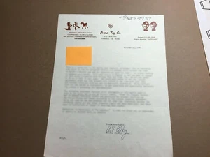 ART CLOKEY Written and HAND SIGNED Letter by GUMBY’s Creator From 10/22/83 - Picture 1 of 3