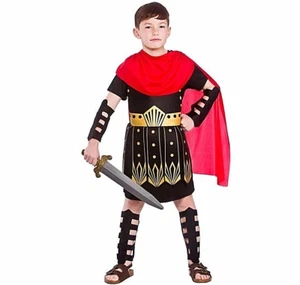 Boys ROMAN COMMANDER Gladiator Soldier Fancy Dress Book Week Costume Age 5-13 - Picture 1 of 5