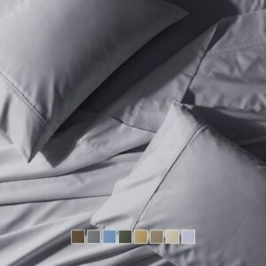 Un-Attached Waterbed Sheet Set 650 Thread Count Cotton Blend Wrinkle Free Solid