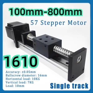 Ball Screw Linear Single Rail Motion Slide Table 57 Stepper Motor 1610 100-800mm - Picture 1 of 15