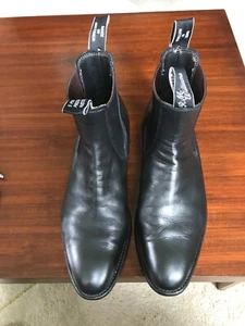 RM Williams Men's Black Leather Yearling Chelsea Boots USA 10 Medium/Aus 9G - Picture 1 of 10