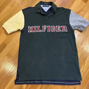 Vintage Tommy Hilfiger Color Block Buchstaben zum Aufnähen Herren Poloshirt MED - Bild 1 von 12