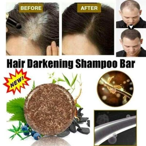 Organic Soap Hair Darkening Shampoo Bar Gray Hair Reverse Polygonum Natural I8 - Picture 1 of 10