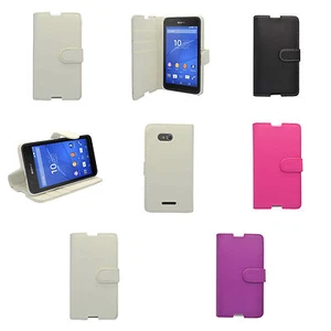 Case For Sony Xperia E4g Wallet Flip PU Leather Stand Card Slot Pouch Cover - Picture 1 of 25