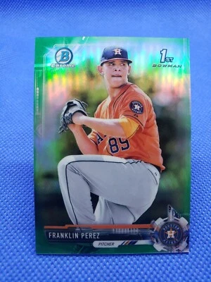 2017 Bowman Chrome mini FRANKLIN PEREZ Green REFRACTOR card #/99 HOUSTON ASTROS - Image 1 of 3