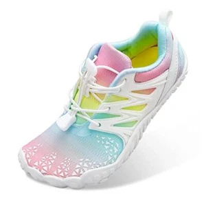 Kids Water Shoes Boys Girls Barefoot Water Hiking Shoes 4 Big Kid Multicolor - Picture 1 of 7