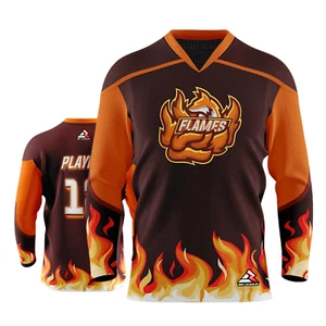 Custom Personalized Sports Jersey for Men Women - Flames - Hockey Jersey - Picture 1 of 7