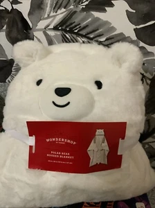 🐻❄️ Wondershop Hooded Polar Bear Blanket White🆕40"x 50" - Picture 1 of 7