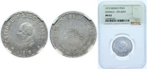 Mexico 1915 1 Peso Silver NGC MS 62 - Picture 1 of 1