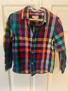 CAT & JACK KLEINKIND GRÖSSE 4 KARIERTES MEHRFARBIGES BUTTON-DOWN-HEMD NEU ohne Etikett - Bild 1 von 2