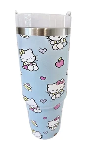 Hello Kitty Blue Stainless Steel Tumbler With Straw Hot & Cold 30 Oz - Picture 1 of 9