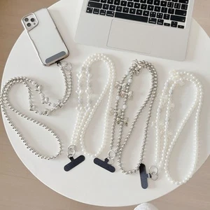 Hanging Decoration Pearl Phone Lanyard Love Heart Messenger Bag Chain Doll - Photo 1 sur 15