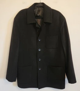 Tom James 100% Cashmere Chore Barn Field Overcoat Jacket Extra Large Black - Picture 1 of 9