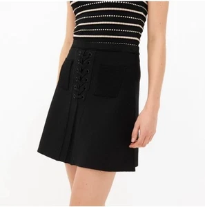 Sandro Skirt 3 Black Crepe Knit Mini Rrp $380 - Picture 1 of 12