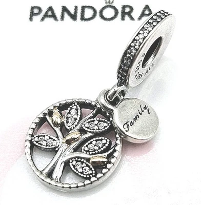 Pandora Charm Bicolor Familienstammbaum 791728 Zirkonia Gold Silber Original  - Bild 1 von 4