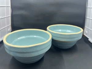 2 Bauer Blue Mini Bowls Light Robins Egg Blue/ Turquoise - Picture 1 of 10