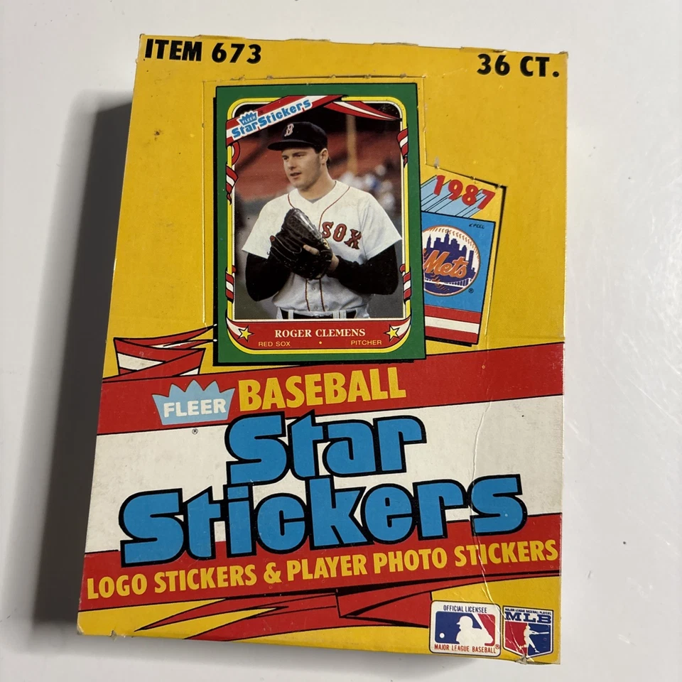 Caja de cera de béisbol Fleer Star 1987 pegatinas 36 paquetes Foto 1 de 2