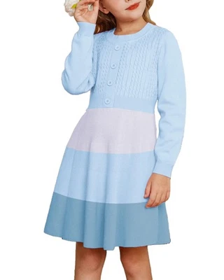 Vestido de Niña GRACE KARIN Manga Larga Suéter Volantes Botón Delantero Tejido Informal Fa... Foto 1 de 4