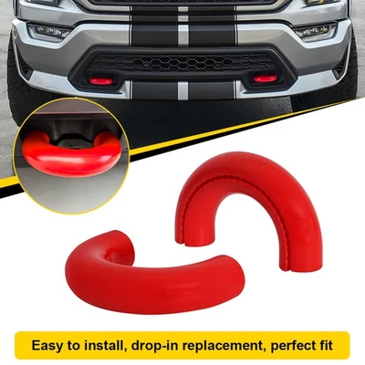 Gancho de remolque con cubierta roja anillo en D 2 piezas para Ford F150 Bronco Toyota 2004-2024 exterior Foto 1 de 4