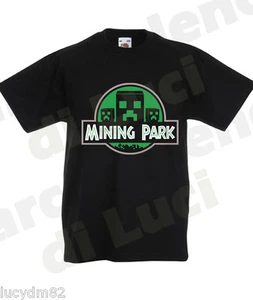 KINDER T-SHIRT SHIRT MINING PARK witzig VIDEOSPIEL MONSTER CRAFT Feinde - Bild 1 von 7