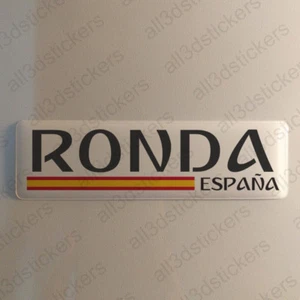 Ronda Spain Sticker 4.70x1.18" Domed Resin 3D Flag Vinyl Stickers Decal - Picture 1 of 1
