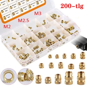 200-tlg Einpressmutter M2 M2.5 M3 Einschlagmutter Rändelmutter Gewindeeinsatz - Bild 1 von 10