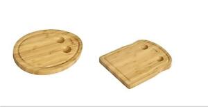 Bamboo Breakfast Board Egg Bread Shaped Serving Try with Egg Holders Toast