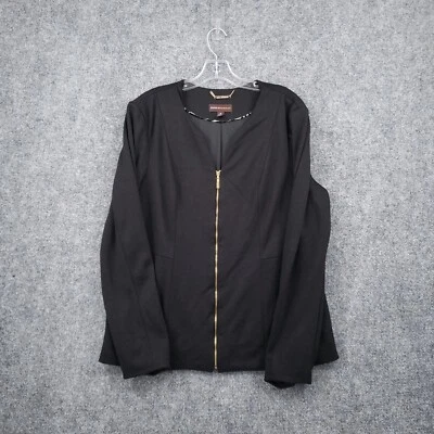 Куртка женская Dana Buchman 14 черная блейзер на молнии с v-образным вырезом с подкладкой офисная одежда - Изображение 1 из 4