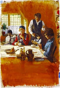 Len Thurston "Dusty's Winter; Publisher: Womans Weekly" original gouache window - Picture 1 of 3