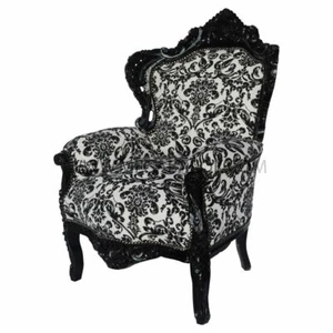 Thronsessel F30 Barocksessel schwarz/weiss - Bild 1 von 2