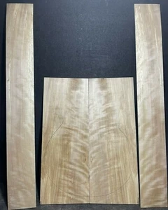 SPALTED FLAMED YELLOW BIRCH BACK AND SIDES FOR JUMBO, ECO-FRIENDLY TONEWOOD - Foto 1 di 4