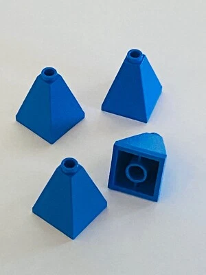 *NEW* 4 Pieces Lego BLUE 2x2x2 SLOPE 75 Quadruple Convex 3688 Open Stud - Image 1 of 4