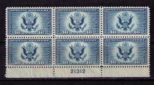 US USA Sc# CE1 MNH FVF PLATE# 6 BLOCK Eagle Crest  - Picture 1 of 1