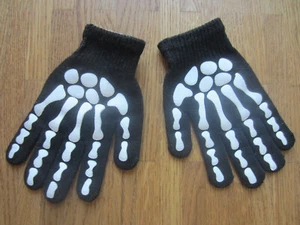 Schwarze Halloween Handschuhe, Größe ca. 6-7 Jahre - NEU - Bild 1 von 2