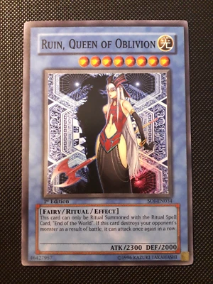 Yu-Gi-Oh! Ruin, Queen of Oblivion, SOI-EN034, Super Rare, 1. Ed., Englisch, Mint - Bild 1 von 4
