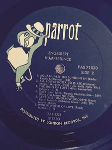 ENGELBERT HUMPERDINCK A MAN WITHOUT LOVE Parrot  PAS 71022 Stereo London Records - Picture 1 of 3