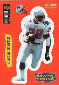 1997 UD Stick-Ums CURTIS MARTIN New England PATRIOTS Football Card NFL #S14 - Picture 1 of 2