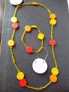 Kette & Armband Schmuck Anhänger Modeschmuck "Früchte" Holz ~ NEU - Bild 1 von 1