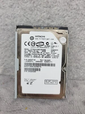 Hitachi HTS541640J9SA00 40GB SATA 5400RPM 15p Hard Disk Drive HDD 2.5" X 9.5mm - Image 1 of 4