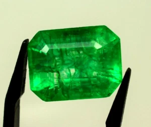 **Green Emerald** 21 Carat Approx Certified Loose Gemstone Faceted Loose Natural - Picture 1 of 9
