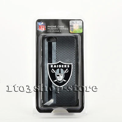 iPhone 6 iPhone 6s NFL Oakland Raiders Black & Silver Hard Shell Case Snap Cover - Image 1 of 3