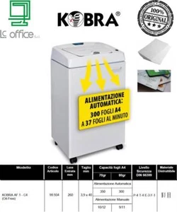 KOBRA AF.1 C4 Distruggi Documenti a Frammento ad Alimentazione Automatica - Foto 1 di 4