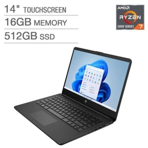 Nueva computadora portátil HP 14-fq1035cl 14"" HD con pantalla táctil AMD Ryzen 7 5700U 16 GB 512 GB SSD - Imagen 1 de 4