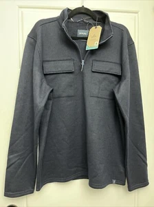 PRANA Brookland 1/4 Zip Sweater Wool Blend Pull Over Gr. Herren Large NEU Navy - Bild 1 von 7