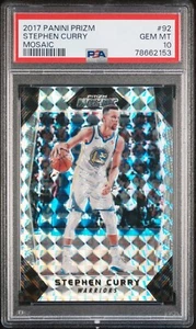 Stephen Curry Warriors 2017 Panini Prizm Mosaic Gem Mint PSA 10 #92 - Picture 1 of 2